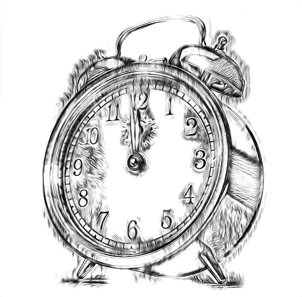 Relógio Antigo Retro Desenho Ilustração — Fotografia de Stock