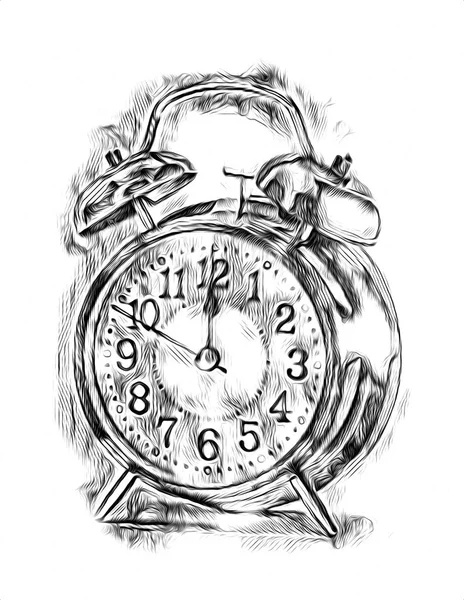 Antieke Clock Retro Tekening Illustratie — Stockfoto