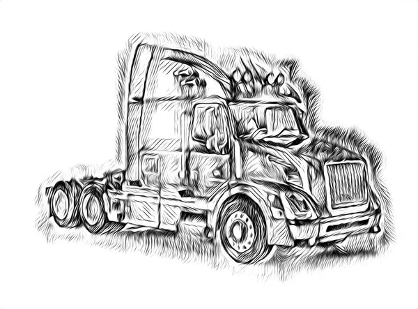 Amerikansk Lastbil Illustration Isolerade Konst — Stockfoto