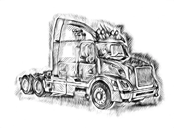 Amerikanische Lkw Illustration Isolierte Kunst — Stockfoto