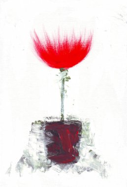 Çiçek boyama sanat illüstrasyon