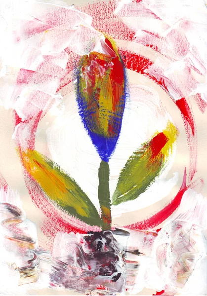 Ilustracja Kwiat Malowania — Zdjęcie stockowe