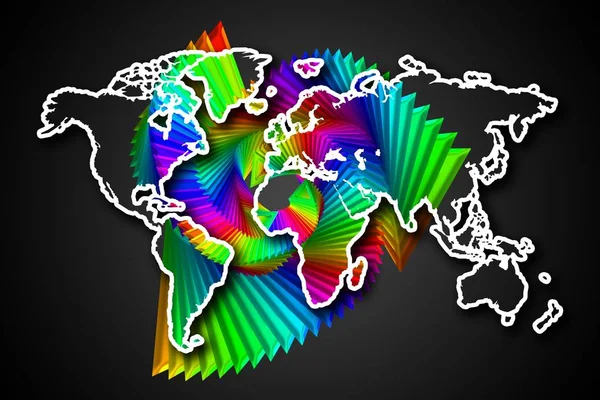 World map paint design art