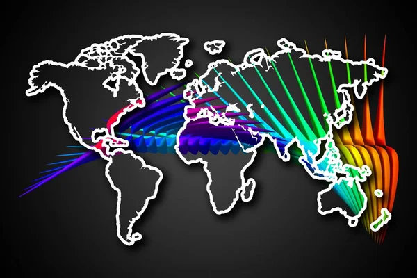 Mundo Mapa Pintura Diseño Arte — Foto de Stock