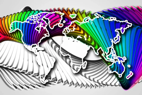 Mundo Mapa Pintura Diseño Arte — Foto de Stock