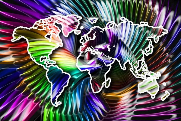 World Map Paint Design Art — Stock Photo, Image