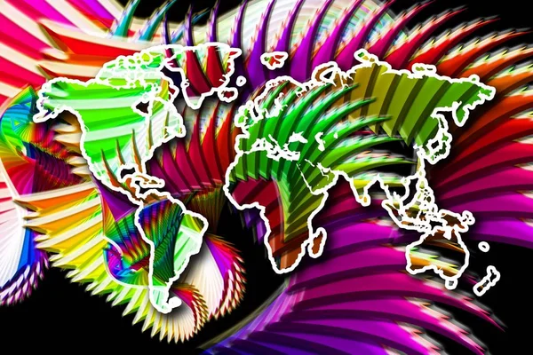 Mundo Mapa Pintura Diseño Arte —  Fotos de Stock