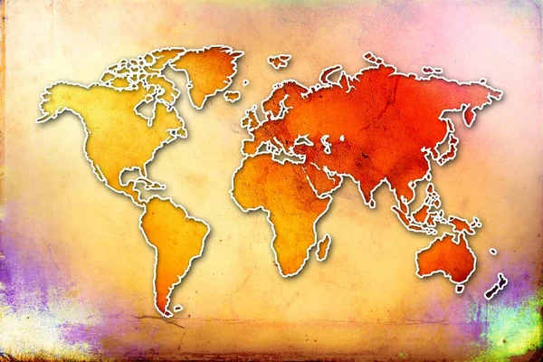 World Map Paint Design Art — Stock Photo, Image