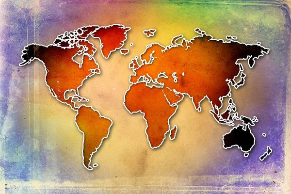 World Map Paint Design Art — Stock Photo, Image