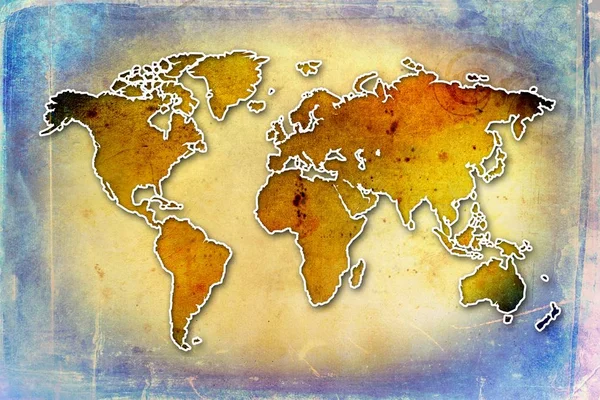 World Map Paint Design Art — Stock Photo, Image