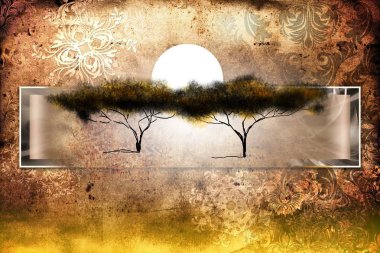 Afrikalı etnik retro-klasik illüstrasyon