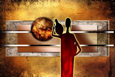 Afrikalı etnik retro-klasik illüstrasyon