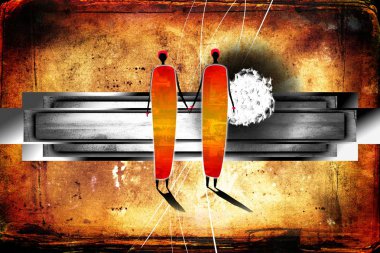 Afrikalı etnik retro-klasik illüstrasyon