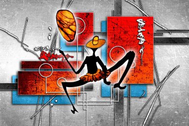 Afrikalı etnik retro-klasik illüstrasyon