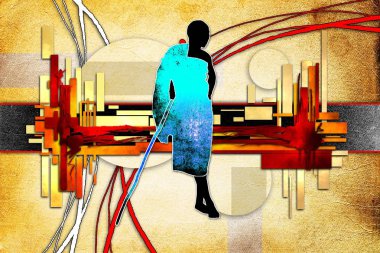 Afrikalı etnik retro-klasik illüstrasyon