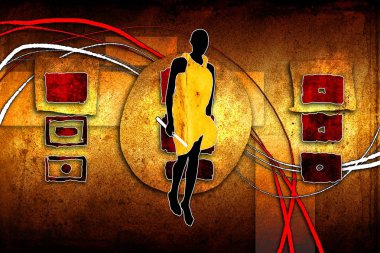 Afrikalı etnik retro-klasik illüstrasyon