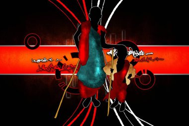 Afrikalı etnik retro-klasik illüstrasyon