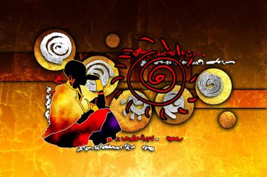 Afrikalı etnik retro-klasik illüstrasyon