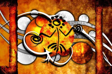 Afrikalı etnik retro-klasik illüstrasyon