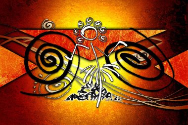 Afrikalı etnik retro-klasik illüstrasyon