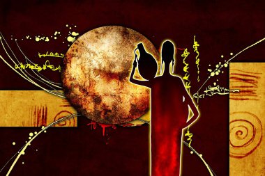 Afrikalı etnik retro-klasik illüstrasyon