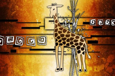 Afrikalı etnik retro-klasik illüstrasyon