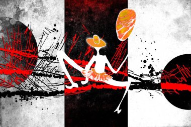 Afrikalı etnik retro-klasik illüstrasyon