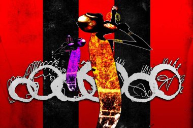 Afrikalı etnik retro-klasik illüstrasyon