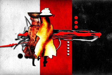 Afrikalı etnik retro-klasik illüstrasyon