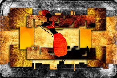 Afrikalı etnik retro-klasik illüstrasyon