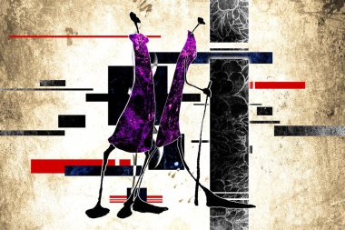 Afrikalı etnik retro-klasik illüstrasyon