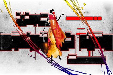 Afrikalı etnik retro-klasik illüstrasyon