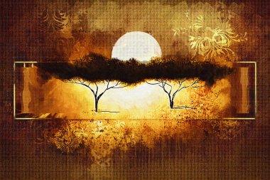 Afrikalı etnik retro-klasik illüstrasyon