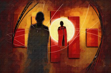 Afrikalı etnik retro-klasik illüstrasyon