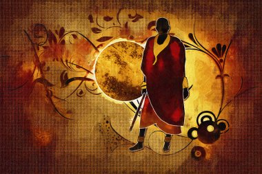 Afrikalı etnik retro-klasik illüstrasyon