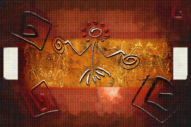 Afrikalı etnik retro-klasik illüstrasyon