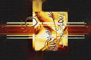 Afrikalı etnik retro-klasik illüstrasyon