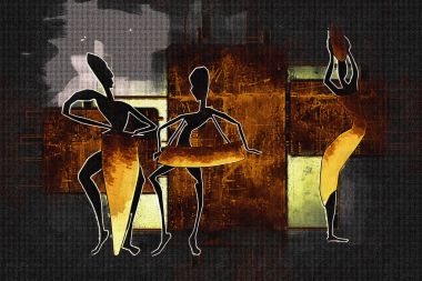 Afrikalı etnik retro-klasik illüstrasyon