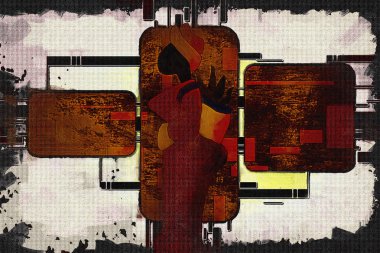 Afrikalı etnik retro-klasik illüstrasyon