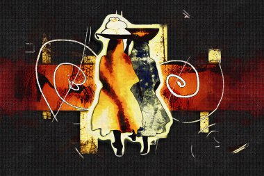 Afrikalı etnik retro-klasik illüstrasyon