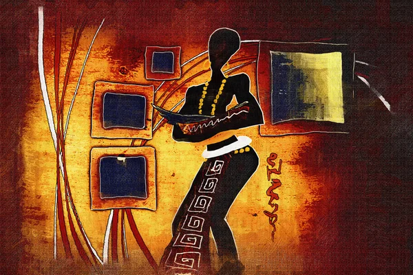 Illustration Vintage Rétro Ethnique Africaine — Photo