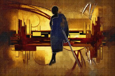 Afrikalı etnik retro-klasik illüstrasyon