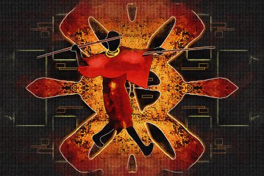 Afrikalı etnik retro-klasik illüstrasyon