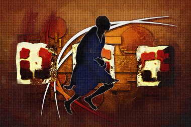 Afrikalı etnik retro-klasik illüstrasyon