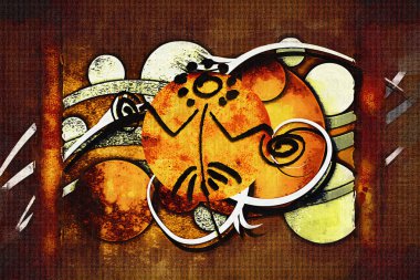 Afrikalı etnik retro-klasik illüstrasyon