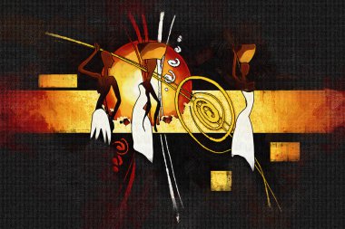 Afrikalı etnik retro-klasik illüstrasyon