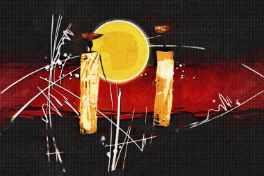 Afrikalı etnik retro-klasik illüstrasyon