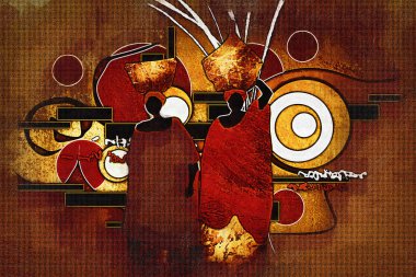 Afrikalı etnik retro-klasik illüstrasyon