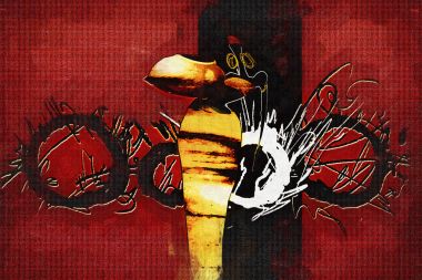 Afrikalı etnik retro-klasik illüstrasyon