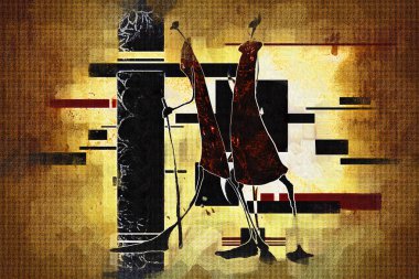 Afrikalı etnik retro-klasik illüstrasyon